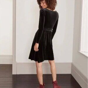 Boden Black Velvet Abigail Long Sleeve Cocktail Holiday Party Dress - see notes